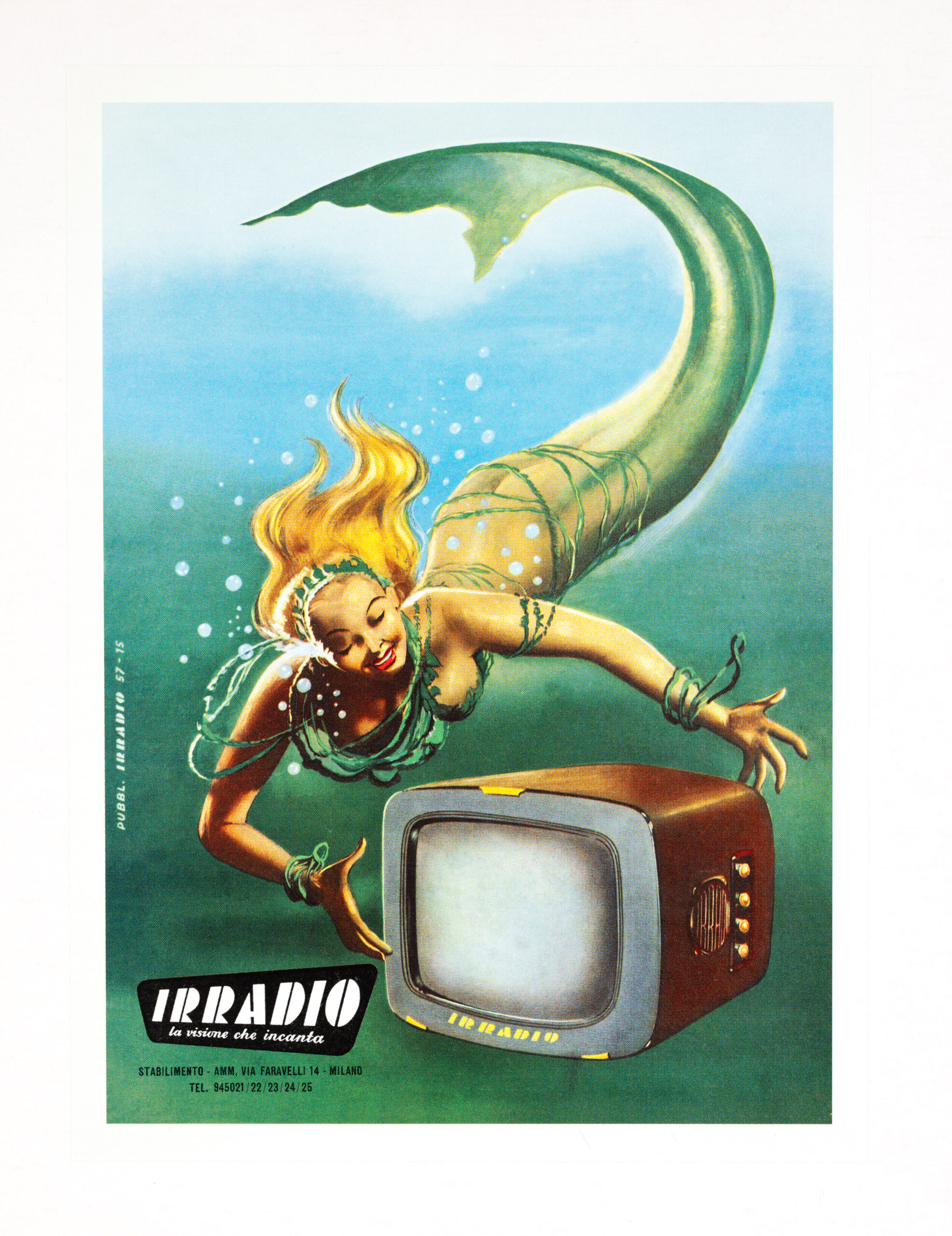 Irradio Televison poster 1957 by Gino Boccasile