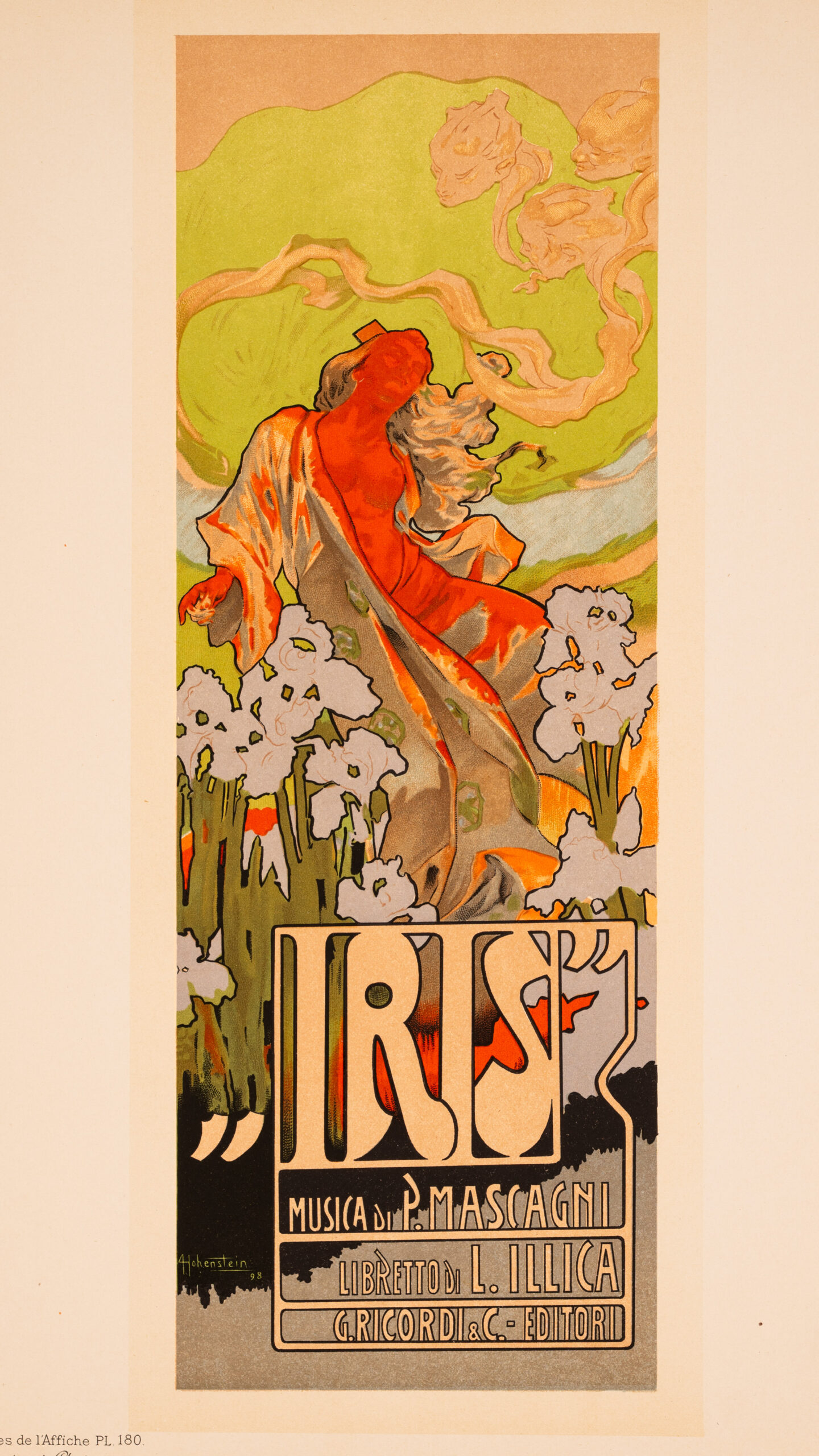 IRIS BY HOHENSTEIN VINTAGE FRENCH POSTER MAITRE DE L'AFFICHE 1895/99