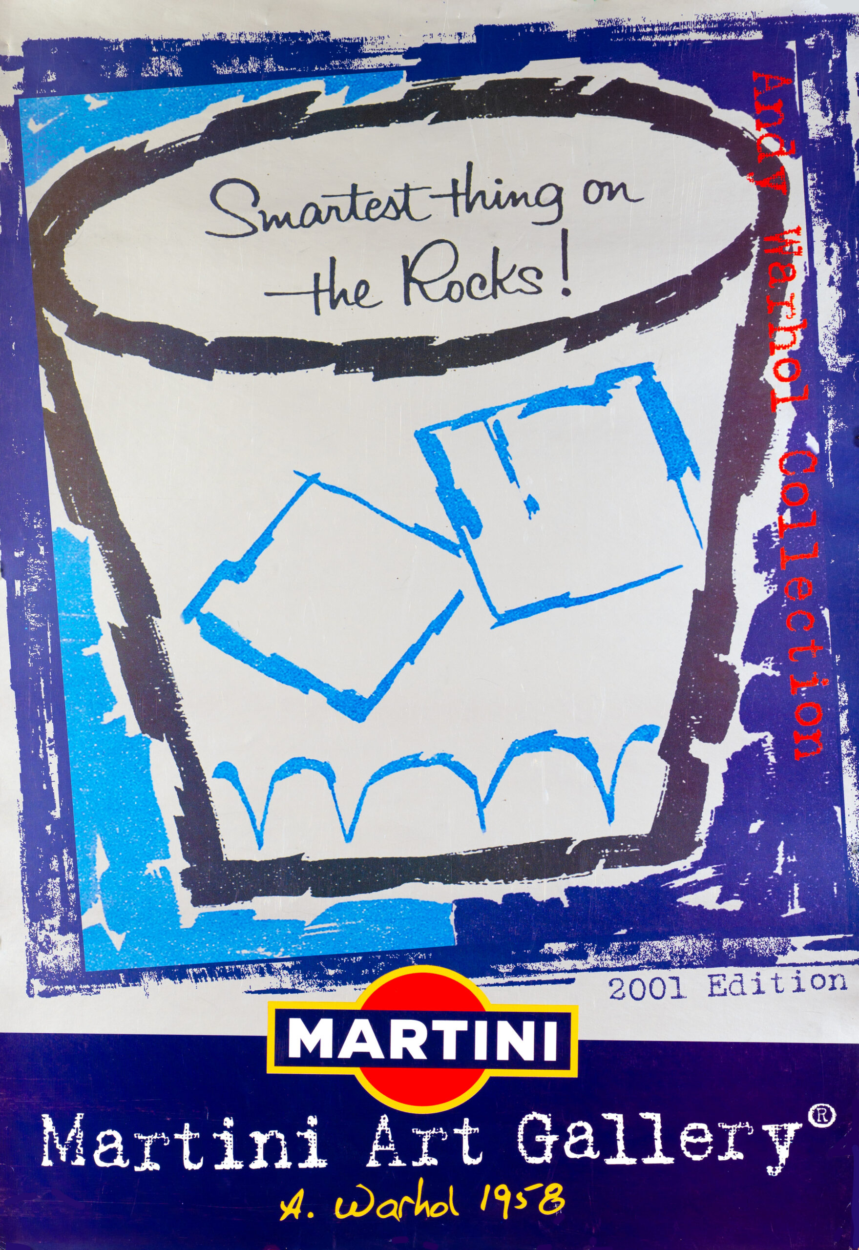 ANDY WARHOL Martini Art Gallery 1997 ORIGINAL VINTAGE POP ART POSTER ON LINEN
