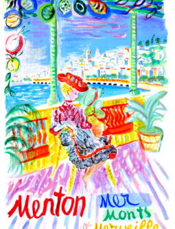 Menton by Constantin Terechkovitch 1960 vintage French TRAVEL POSTER