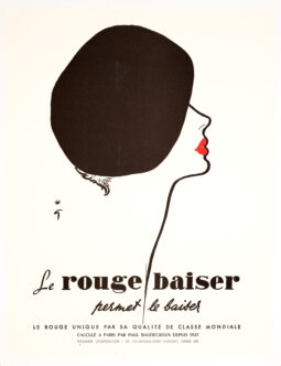 Le Rouge Baiser – René Gruau, 1970s, Offset Lithograph on Linen