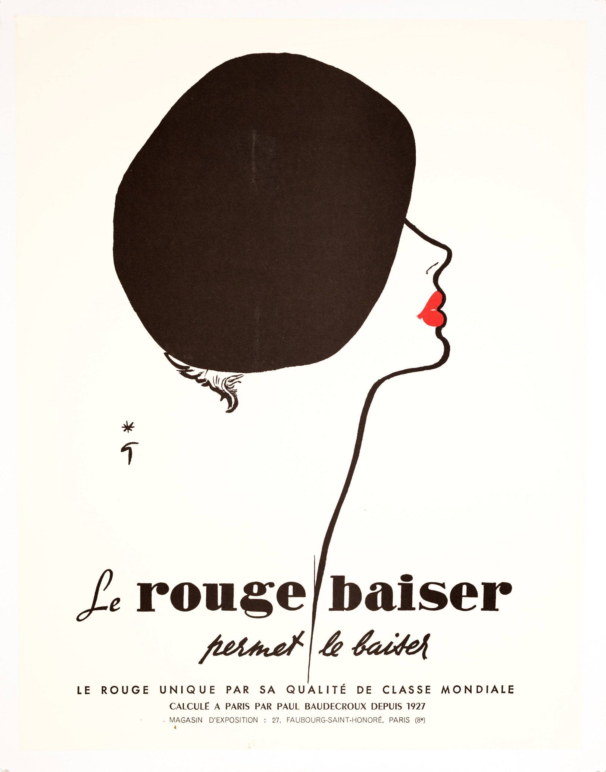 Le Rouge Baiser – René Gruau, 1970s, Offset Lithograph on Linen