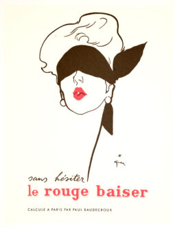 Rouge Baiser Lipstick poster by Rene Gruau Blindfold fashion poster