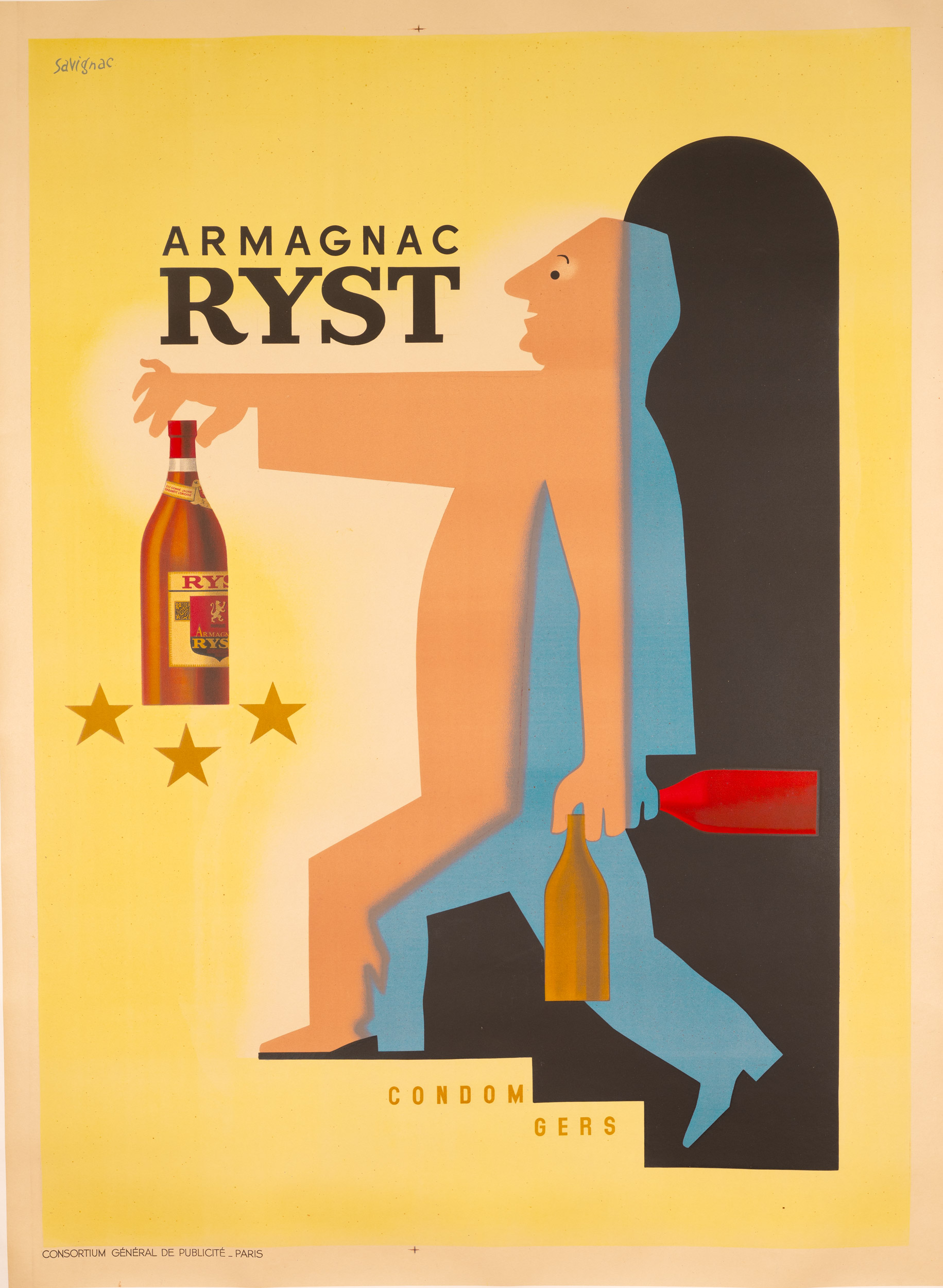 Armagnac Ryst by Raymond Savignac 1943c vintage poster