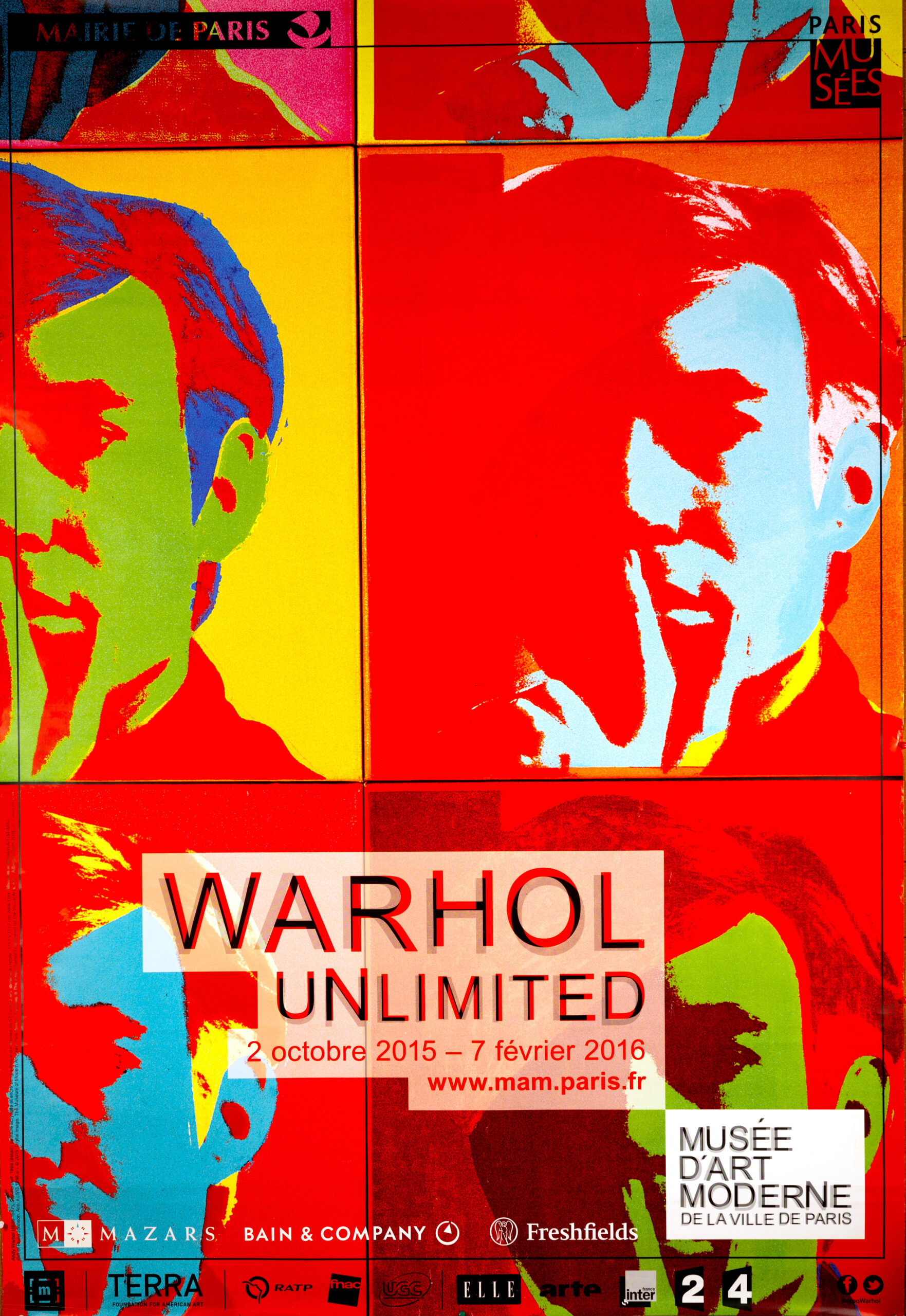 ANDY WARHOL "Warhol Unlimited" 2016 ORIGINAL VINTAGE POP ART POSTER ON LINEN