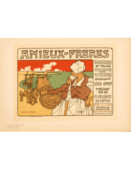 AMIEUX-FRERES BY FAY VINTAGE FRENCH POSTER MAITRE DE L'AFFICHE 1895/99