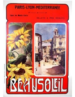 Beausoleil PLM vintage French TRAVEL POSTER