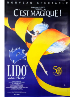 C'est Magique Lido poster by Rene Gruau on linen 1990's original