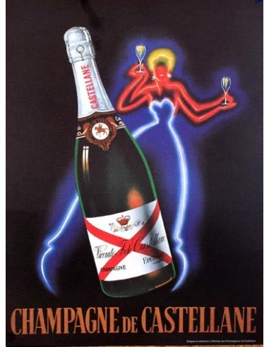 CHAMPAGNE CASTELLANE by Robert Falcucci 1980 original FRENCH poster