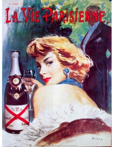 CHAMPAGNE CASTELLANE by Mario 1980 original FRENCH poster