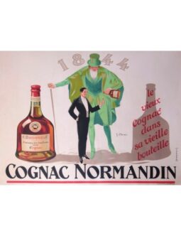 Cognac Normandin Jean Raoul Naurac 1924 original vintage poster on linen