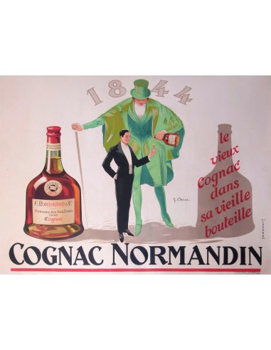 Cognac Normandin Jean Raoul Naurac 1924 original vintage poster on linen