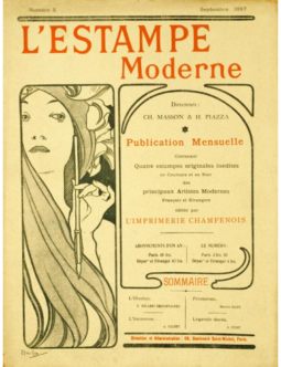 COUVERTURE BY ALFONS MUCHA VINTAGE FRENCH POSTER ESTAMPE MODERNE 1897