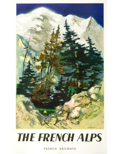 French Alpes by Fontanarosa 1960 vintage French TRAVEL POSTER