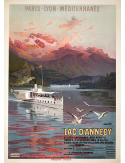 Lac D'Annecy by Hugo D'Alesi c1900 on linen