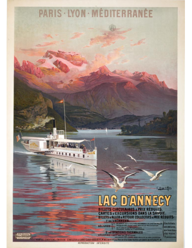 Lac D'Annecy by Hugo D'Alesi c1900 on linen