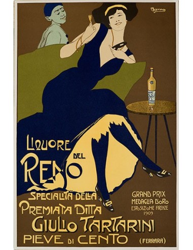 Liquore del Reno by Remg original vintage poster on linen
