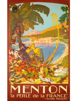 Menton La Perle de France by Richard 1930 vintage French TRAVEL POSTER