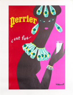 Perrier Femme Noir by Bernard Villemot 1977 original vintage poster