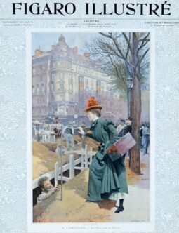 Figaro Illustre Le trottin de Paris by Lemeunier 1898 on linen