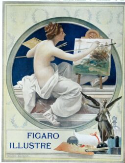 Figaro Illustre girl artist by Francois Flameng 1898 on linen