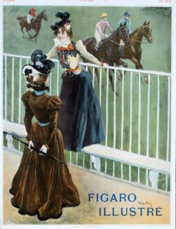 Figaro Illustre at the tracks by Wostry 1898 on linen