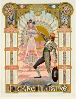 Figaro Illustre calendar 1898 on linen