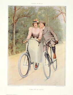 Figaro Illustre flirt by George Delbruck 1898 on linen
