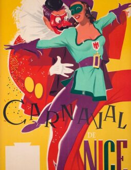 Carnaval de Nice by Jean Luc 1950 on linen original french lithograph