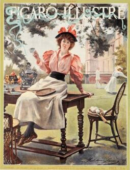 Figaro Illustre lawn tennis player 1898 on linen