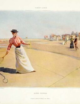 Figaro Illustre lawn tennis match 1898 on linen