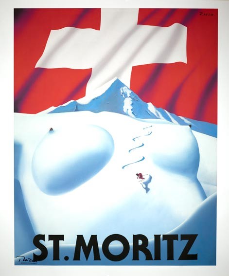 St Moritz ski poster by Razzia 2012 small