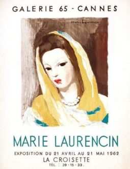 Galerie 65 Cannes for Marie Laurencin 1962 Exhibition poster