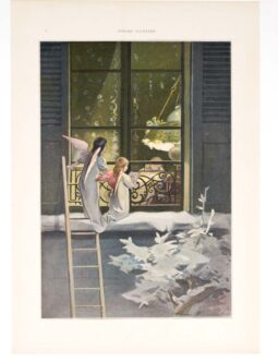 Figaro Illustre Angels by window by Firmin Bouisset 1898 on linen