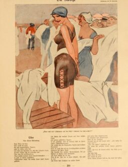 Simplicissimus 1913 Marcello Dudovich Die Novize on linen original