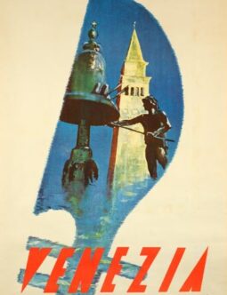 Venezia italian enit poster with Gondola c1940's