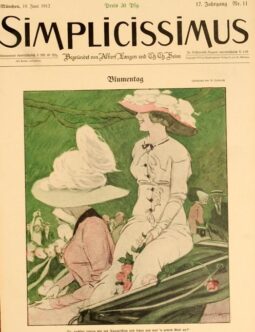 Simplicissimus 1913 Marcello Dudovich Blumentag on linen original