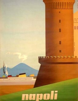 Napoli by Mario Puppo c1950 RARE italian enit poster