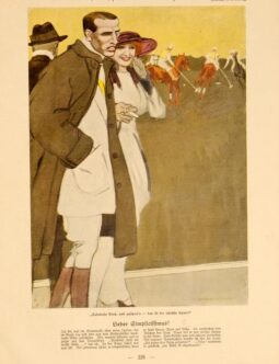 Simplicissimus 1913 Marcello Dudovich Polo match on linen original