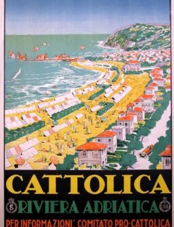 Cattolica by Livio Apolloni 1926 RARE original Italian TRAVEL POSTER enit railways