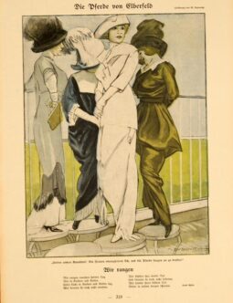 Simplicissimus 1913 Marcello Dudovich Die Dferde von Elberfeld on linen original