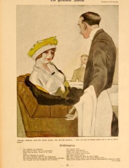 Simplicissimus 1913 Marcello Dudovich Die gerettete Moral on linen original