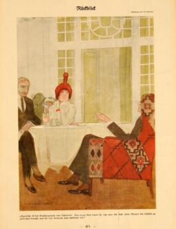 Simplicissimus 1913 Marcello Dudovich Rudblid on linen original