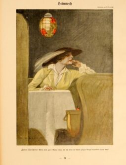 Simplicissimus 1913 Marcello Dudovich Heimweh on linen original
