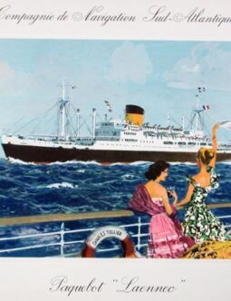 Paquebot Laennec by Brenet c1950 Compagnie Maritime Navigation