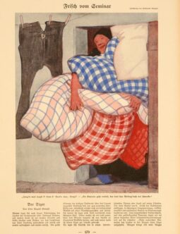 Simplicissimus by Spiegel 1913 Frifch vom Geminar on linen original