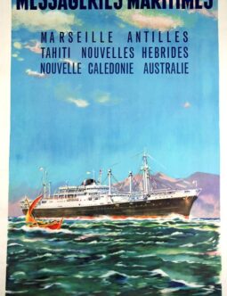 Messageries Maritimes by Jean Des Gachons 1958 Ship poster