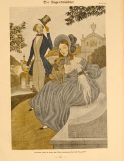 Simplicissimus 1913 by Heine Die Lugendwachter on linen original