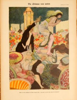 Simplicissimus 1913 by Ludwig Kainer Die Stimme von unten on linen original
