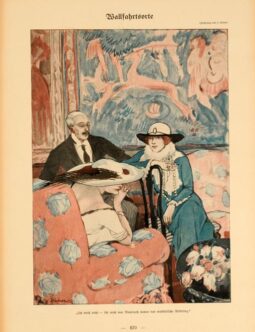 Simplicissimus 1913 by Ludwig Kainer Wallfahrstsorte on linen original